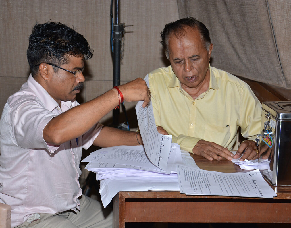 Ballot counting in progress